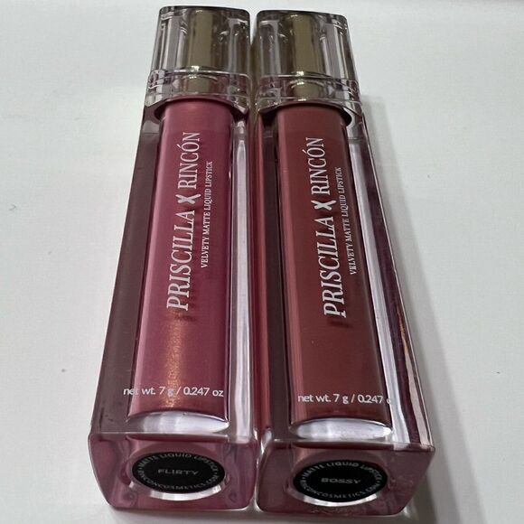 Priscilla Rincon "Flirty" and “Bossy” Liquid Lipstick Lipgloss Bundle, NWOT - Picture 2 of 2